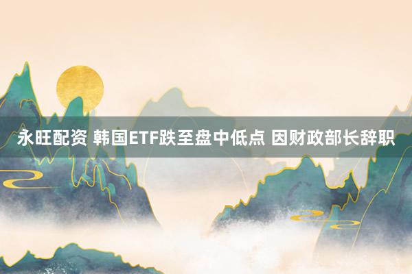 永旺配资 韩国ETF跌至盘中低点 因财政部长辞职